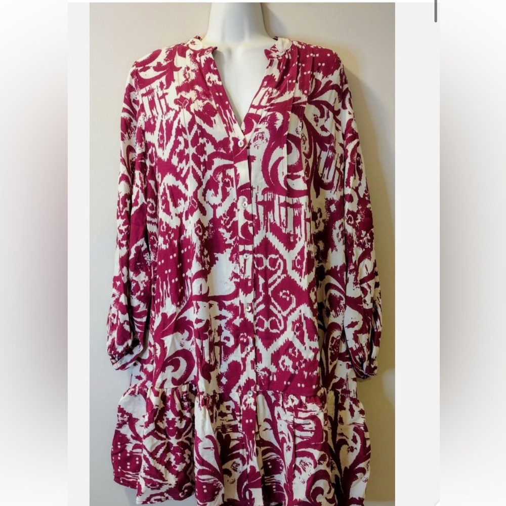 Zara Pink and White 3/4 Sleeve dress
